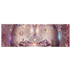 Cosmic Egg Sacred Geometry Art Banner And Sign 9  X 3  by Grandong