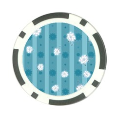 Gardenia Flowers White Blue Poker Chip Card Guard (10 Pack) by Grandong