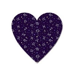 Vector Seamless Dark Zodiac Sign Star Symbol Pattern Heart Magnet by Grandong