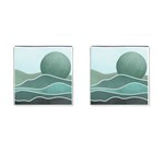 Mountains Wall Print Boho Art Cufflinks (Square) Front(Pair)