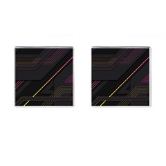 Gradient-geometric-shapes-dark-background Cufflinks (square) by pakminggu