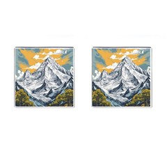 Nature Mountains Landscape Forest Cufflinks (square) by Ravend