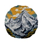Nature Mountains Landscape Forest Standard 15  Premium Flano Round Cushions Back