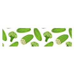 Vegetable Pattern With Composition Broccoli Oblong Satin Scarf (16  X 60 ) by pakminggu