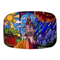 Beauty Stained Glass Castle Building Mini Square Pill Box by Cowasu