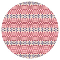 Christmas-pattern-background-green-decorative-star-snow Round Trivet by Bedest