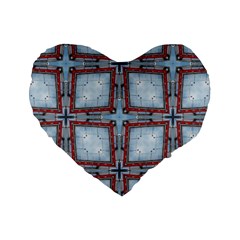 Pattern-cross-geometric-shape Standard 16  Premium Flano Heart Shape Cushions by Bedest