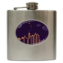 Skyscraper Town Urban Towers Hip Flask (6 Oz) by pakminggu