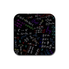 Mathematics  Physics Maths Math Pattern Rubber Square Coaster (4 Pack) by pakminggu