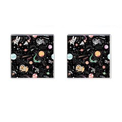 Cat And Dog Space Pattern Cufflinks (square) by pakminggu