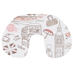 London-paris-drawing-vector-london-comics Travel Neck Pillow by Cowasu