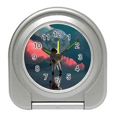 Astronaut-moon-space-nasa-planet Travel Alarm Clock by Cowasu