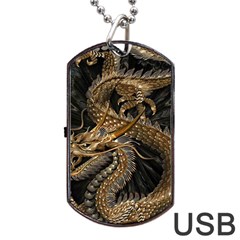 Fantasy Dragon Pentagram Dog Tag Usb Flash (one Side) by Cowasu