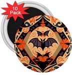 Bat pattern 3  Magnets (10 pack)  Front
