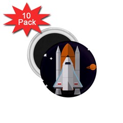 Rocket-space-universe-spaceship 1 75  Magnets (10 Pack)  by Cowasu