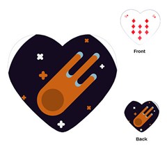 Meteor-meteorite-space-comet Playing Cards Single Design (heart) by Cowasu