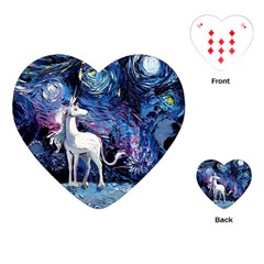 Unicorn Starry Night Print Van Gogh Playing Cards Single Design (heart) by Sarkoni