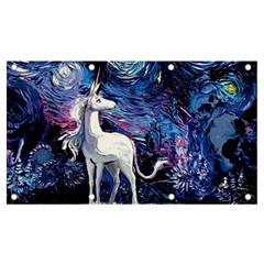 Unicorn Starry Night Print Van Gogh Banner And Sign 7  X 4  by Sarkoni