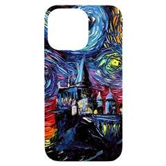 Castle Starry Night Print Van Gogh Parody Iphone 14 Pro Max Black Uv Print Case by Sarkoni