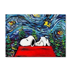 Dog Cartoon Vincent Van Gogh s Starry Night Parody Sticker A4 (10 Pack) by Sarkoni