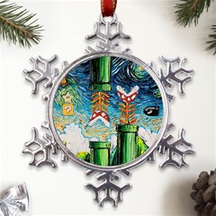 Game Starry Night Doctor Who Van Gogh Parody Metal Large Snowflake Ornament by Sarkoni