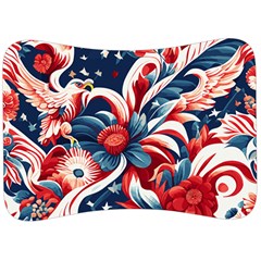 America Pattern Velour Seat Head Rest Cushion by Valentinaart