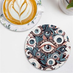Eyes Pattern Uv Print Round Tile Coaster by Valentinaart