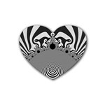Pattern Illusion Fractal Mandelbrot Rubber Coaster (Heart) Front