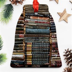 Pile Of Books Photo Of Assorted Book Lot Backyard Antique Store Bell Ornament (two Sides) by Ravend