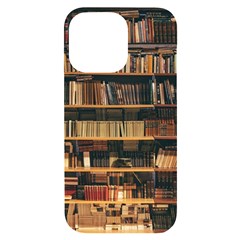 Books On Bookshelf Assorted Color Book Lot In Bookcase Library Iphone 14 Pro Max Black Uv Print Case by Ravend