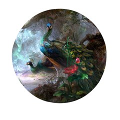 Peacock Art Painting Mini Round Pill Box (pack Of 3) by Ndabl3x
