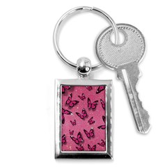 Pink Glitter Butterfly Key Chain (rectangle) by Ndabl3x