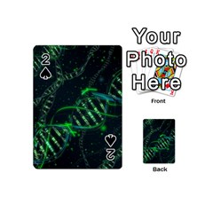 Green And Black Abstract Digital Art Playing Cards 54 Designs (mini) by Bedest