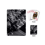 Black And Gray Circuit Board Computer Microchip Digital Art Playing Cards Single Design (Mini) Back