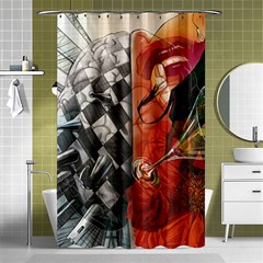 Left And Right Brain Illustration Splitting Abstract Anatomy Shower Curtain 48  X 72  (small)  by Bedest