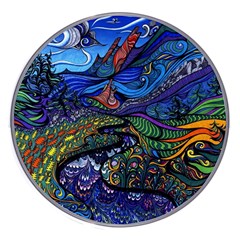 Multicolored Abstract Painting Artwork Psychedelic Colorful Wireless Fast Charger(white) by Bedest