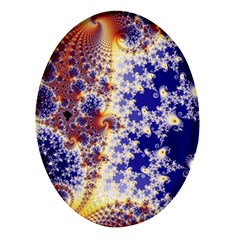 Psychedelic Colorful Abstract Trippy Fractal Mandelbrot Set Oval Glass Fridge Magnet (4 Pack) by Bedest