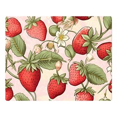 Strawberry Fruit Premium Plush Fleece Blanket (large) by Bedest