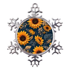 Flower Pattern Spring Metal Large Snowflake Ornament by Bedest