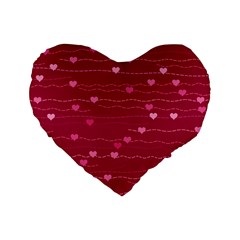 Hearts Valentine Love Background Standard 16  Premium Heart Shape Cushions by Proyonanggan