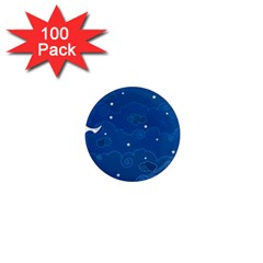 Sky Night Moon Clouds Crescent 1  Mini Magnets (100 Pack)  by Proyonanggan