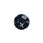 Space Theme Art Pattern Design Wallpaper 1  Mini Magnets Front