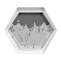 Abstract Painting Cold Temperature Snow Nature Hexagon Wood Jewelry Box by Grandong