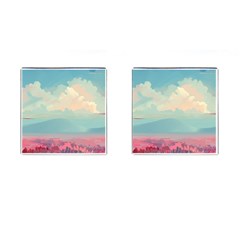 Anime Landscape Cufflinks (square) by Sarkoni