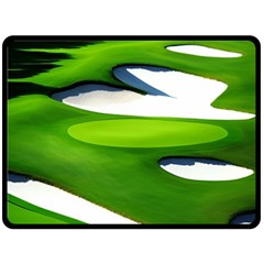 Golf Course Par Green Two Sides Fleece Blanket (large) by Sarkoni
