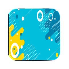 Blue Yellow Abstraction, Creative Backgroun Square Metal Box (black) by nateshop