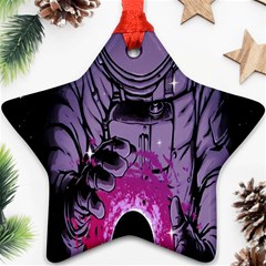 Fingerprint Astro, Amoled, Astronaut, Black, Dark, Oled Star Ornament (two Sides) by nateshop