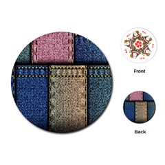 Jeans, Background, Color, Desenho, Shapes, Texture Playing Cards Single Design (round) by nateshop