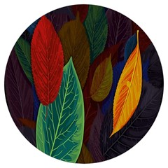 Leaves, Colorful, Desenho, Falling, Round Trivet by nateshop
