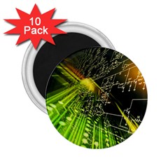 Machine Technology Circuit Electronic Computer Technics Detail Psychedelic Abstract Pattern 2 25  Magnets (10 Pack)  by Sarkoni